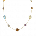 9ct Yellow Gold Multi stone 45cm Necklace