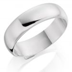 9ct White Gold Light D Shape Wedding Ring