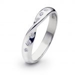 18ct White Gold Twist 0.09ct Diamond Wedding Ring