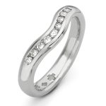 Platinum shaped 0.16ct Diamond Wedding Ring