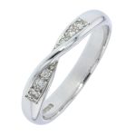 Platinum twisted 0.10ct Diamond Wedding Ring