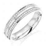Platinum 2 row 0.50ct Diamond Wedding Ring
