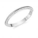 Platinum Knife Edge 0.15ct Diamond Wedding Ring