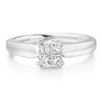 18ct White gold 0.36ct Cluster Engagement Ring