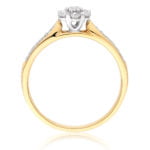 18ct Yellow Gold 0.32ct Diamond Cluster Engagement Ring