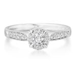 18ct White Gold 0.32ct Diamond Cluster Engagement Ring