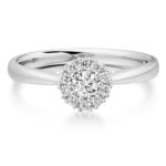 18ct White Gold 0.25ct Diamond Halo Engagement Ring