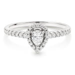 18ct White Gold 0.40ct Diamond Pear Engagement Ring