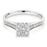 18ct White Gold Cluster 0.29ct Diamond Engagement Ring