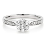 Platinum 0.32ct Diamond Cluster Engagement Ring