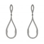 18ct White Gold 1.07ct Diamond Pave Earrings