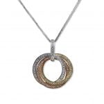 18ct Rose, White and Yellow Gold 1.26ct Diamond Pendant Necklace