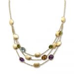 9ct Yellow Gold Multi gem Necklace