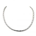 9ct White Gold Oblong Necklace