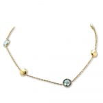 9ct Yellow Gold Blue Topaz Necklace
