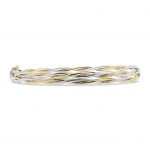 9ct Yellow and White Gold entwined bangle