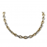 9ct Yellow and White Gold Large oval link Necklace