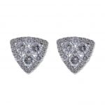 18ct White Gold 0.96ct Diamond Triangular Earrings