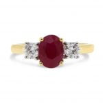 18ct Yellow Gold 1.90ct Ruby and 0.46ct Ring R1.90cts Dia .46cts