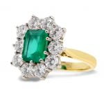 18ct Yellow Gold 1.76ct Emerald and 2.23ct Diamond Ring