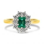 18ct Yellow Gold 0.54ct Emerlad and 0.62ct Diamond Ring