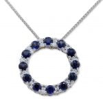 18ct White Gold 2.0ct Sapphire and 0.42ct Diamond Necklace