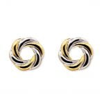 9ct Yellow and White Gold Open Knot Earrings