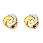 9ct Yellow and White Gold Round Earrings