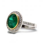 18ct White Gold 2.97ct Emerald and 0.41ct Diamond Ring