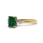 18ct Yellow Gold 1.00ct Emerald and 0.30ct Diamond Ring