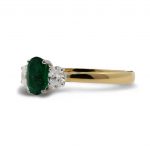 18ct Yellow Gold 0.71ct Emerald and 0.38ct Diamond Ring