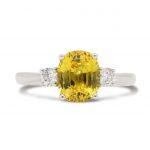 18CT White Gold Yellow Saphire & Diamond Ring